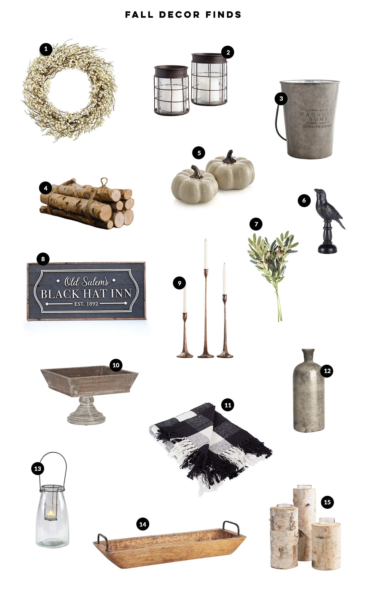 Favorite Fall decor finds for the season! From wreaths to lanterns and everything under $100. #Fall #FallDecor #FallDecorIdeas #ModernFarmhouse #FallDecorations #FallDecorIdeasForTheHome