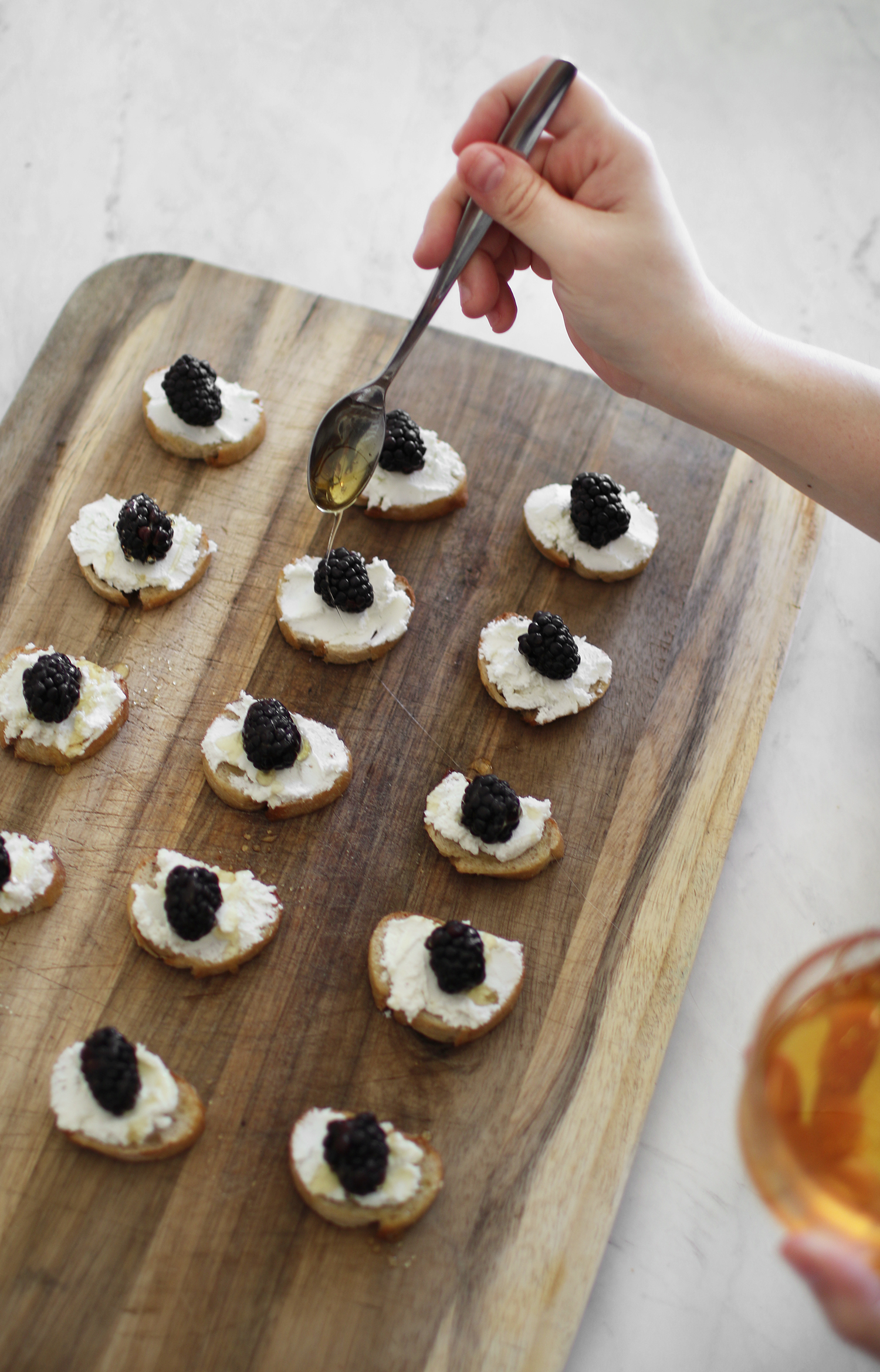 Blackberry & Goat Cheese Crostini Appetizer Kara Layne