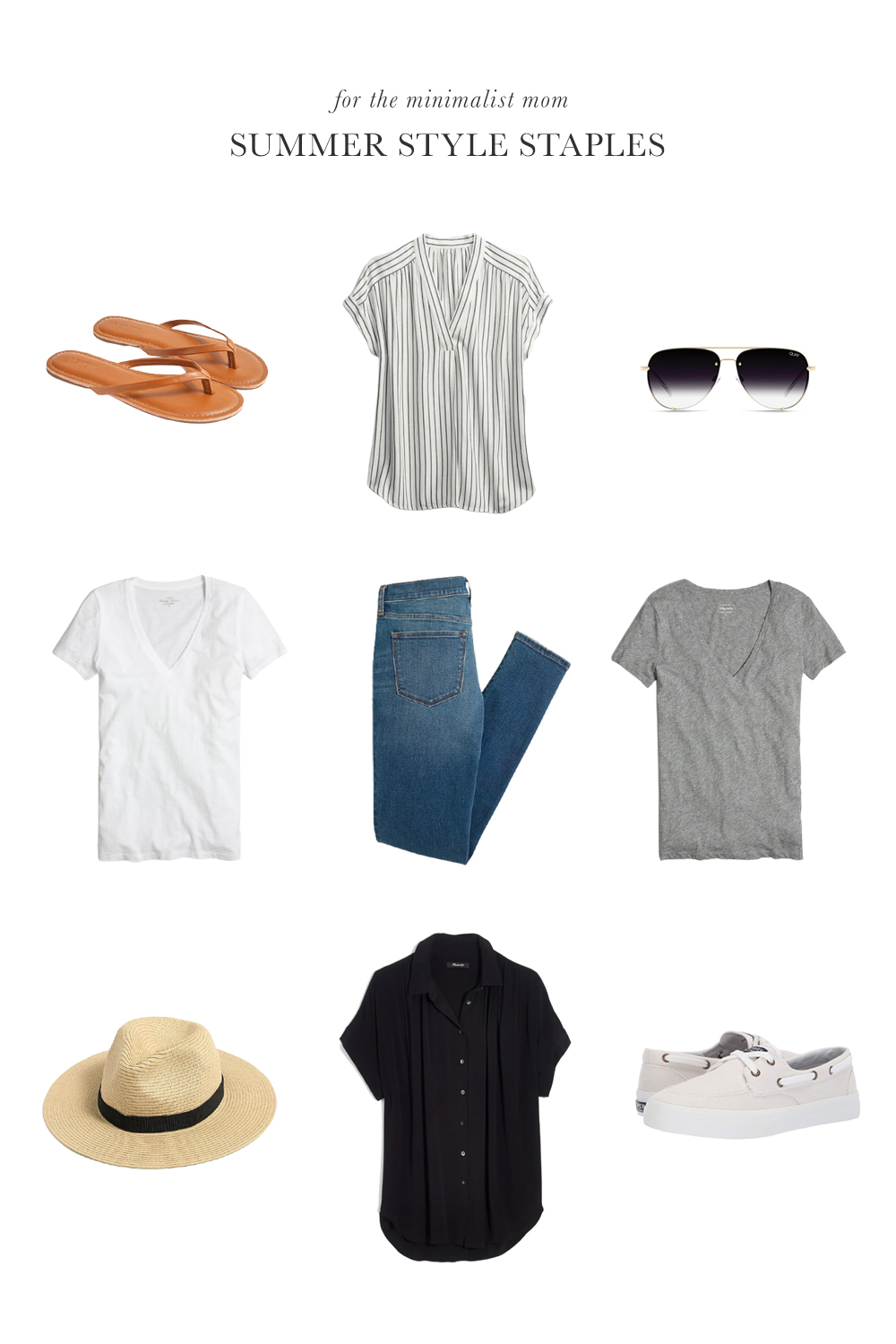 I'm sharing my summer style staples for the minimalist mom. A no-fuss approach to my closet is my jam. Less thinking over what to wear and instead loving the handful of pieces that are in there. Catch my favorite summer style staples over on KaraLayne.com!