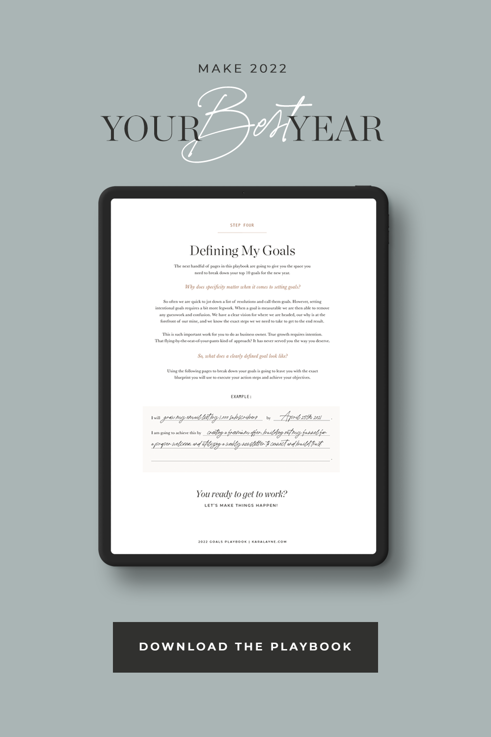 Let's chat about new year goals and intentional planning. And I have a free guide for you to download to help you accomplish just that. Catch it now over on KaraLayne.com