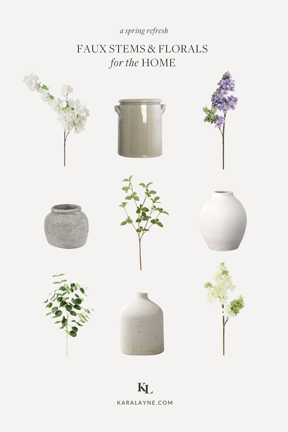 I am sharing simple spring floral inspiration and the best faux stems I have discovered. I love approaching the change of seasons in a simple way. Just a few faux spring stems or spring greens can do so much to invite the new season into your space and make things feel fresh. Catch more over on KaraLayne.com!