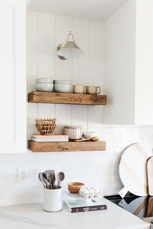 Eight open kitchen shelf scroll stoppers to kick off the week! From different styles to beautiful styling, I love what open shelves can add to a kitchen design, don't you? Dive in and get inspired for your own home on KaraLayne.com!