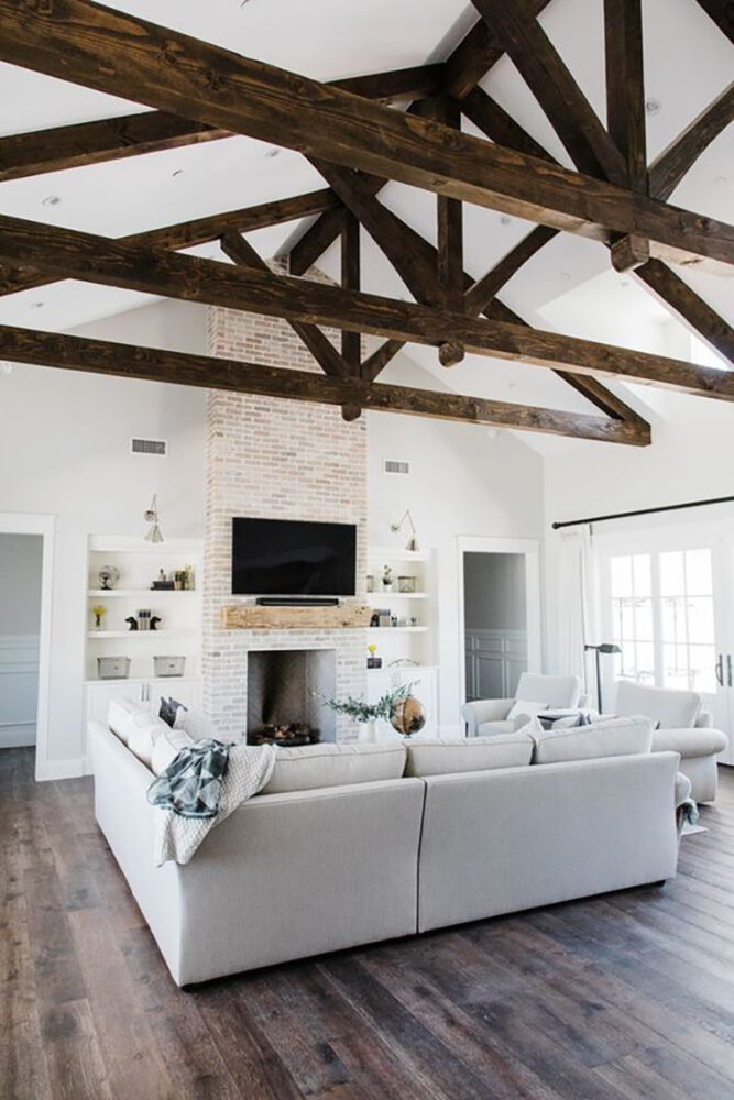 On the blog I am sharing some inspiration and beautiful scroll stoppers when it comes to adding visual interest with wood beams. Whether it is reclaimed wood or faux beams, I think it is a beautiful and simple way to add visual interest within the home.