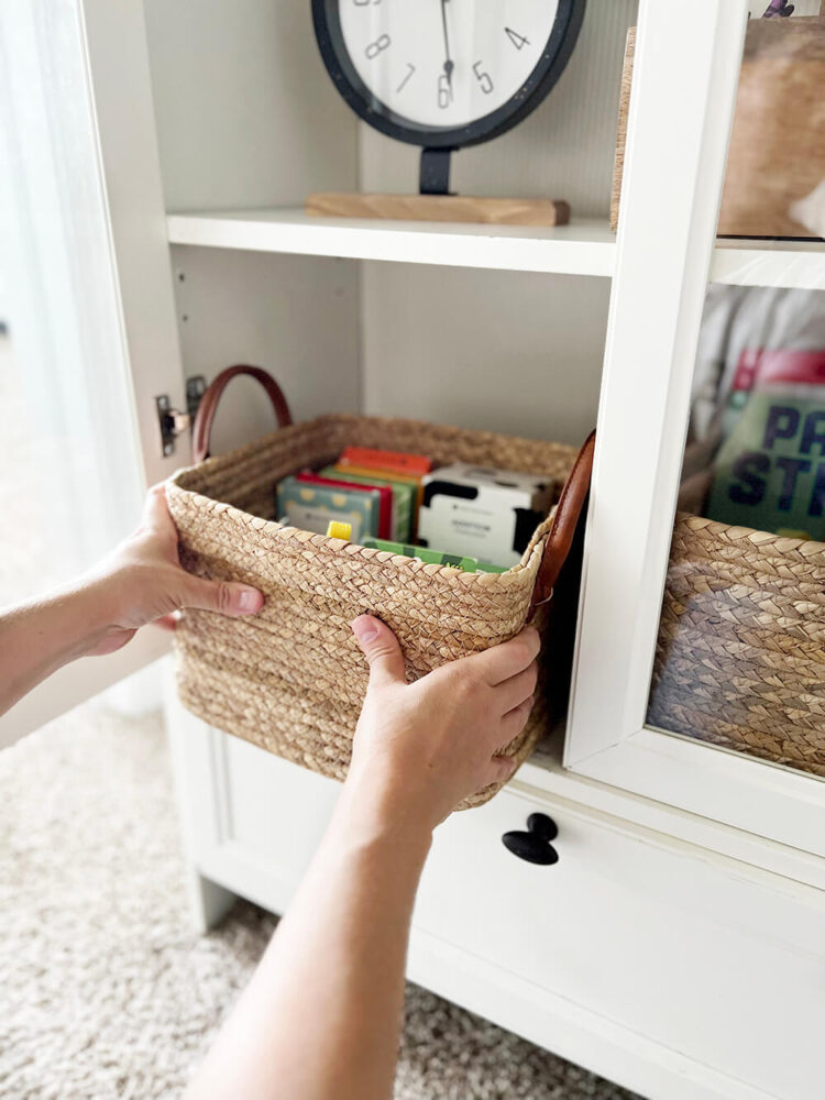 Educating in the home doesn't have to be complicated. And you absolutely don't need a lot of space to do it well. I am sharing with you some simple homeschool supply organization and how we handle it in my home along with a few tips and ideas for yours! Catch it all on KaraLayne.com.