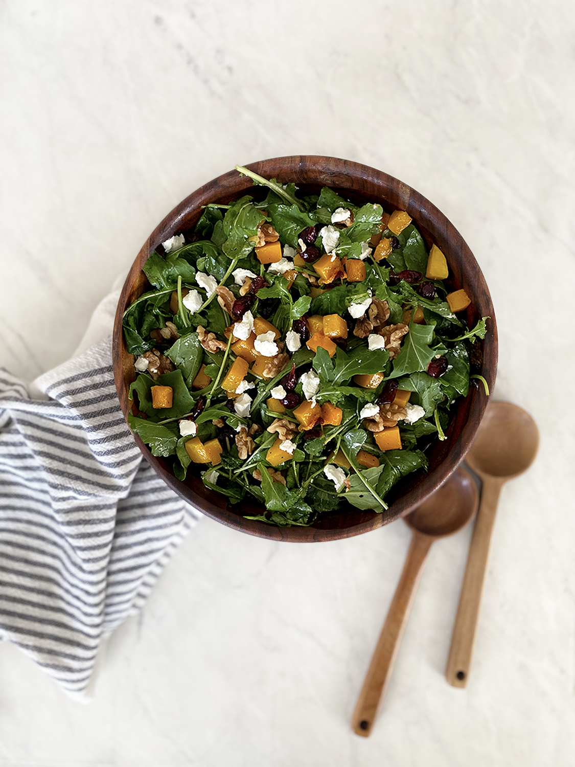 Indulge in the flavors of the season with this Roasted Butternut Squash & Cranberry Salad. A delicious mix of roasted butternut squash, tangy goat cheese, sweet cranberries, and a light vinaigrette—perfect for holiday tables or everyday meals. Click for the full recipe!