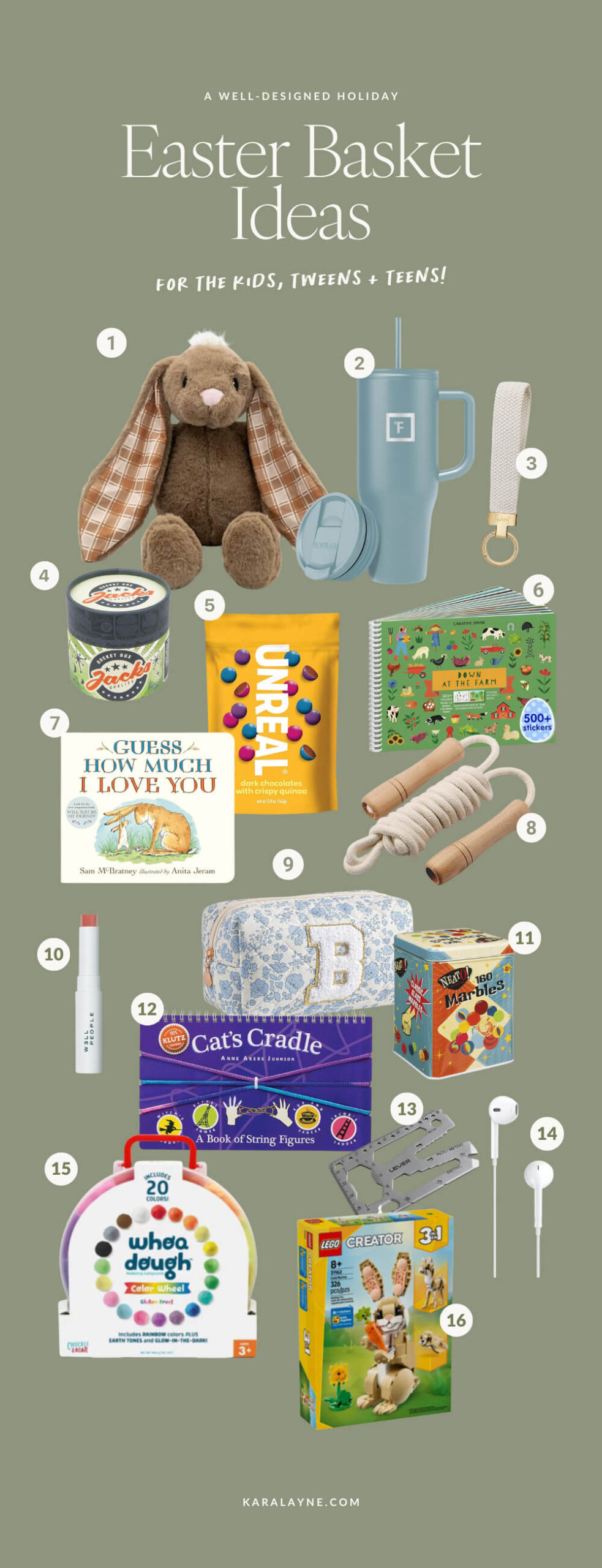 Intentional Easter basket ideas and inspo for a well-designed holiday — clean treats, old-school play, and gifts that keep on giving (without the sugar crash or clutter). Get it now over on KaraLayne.com!
